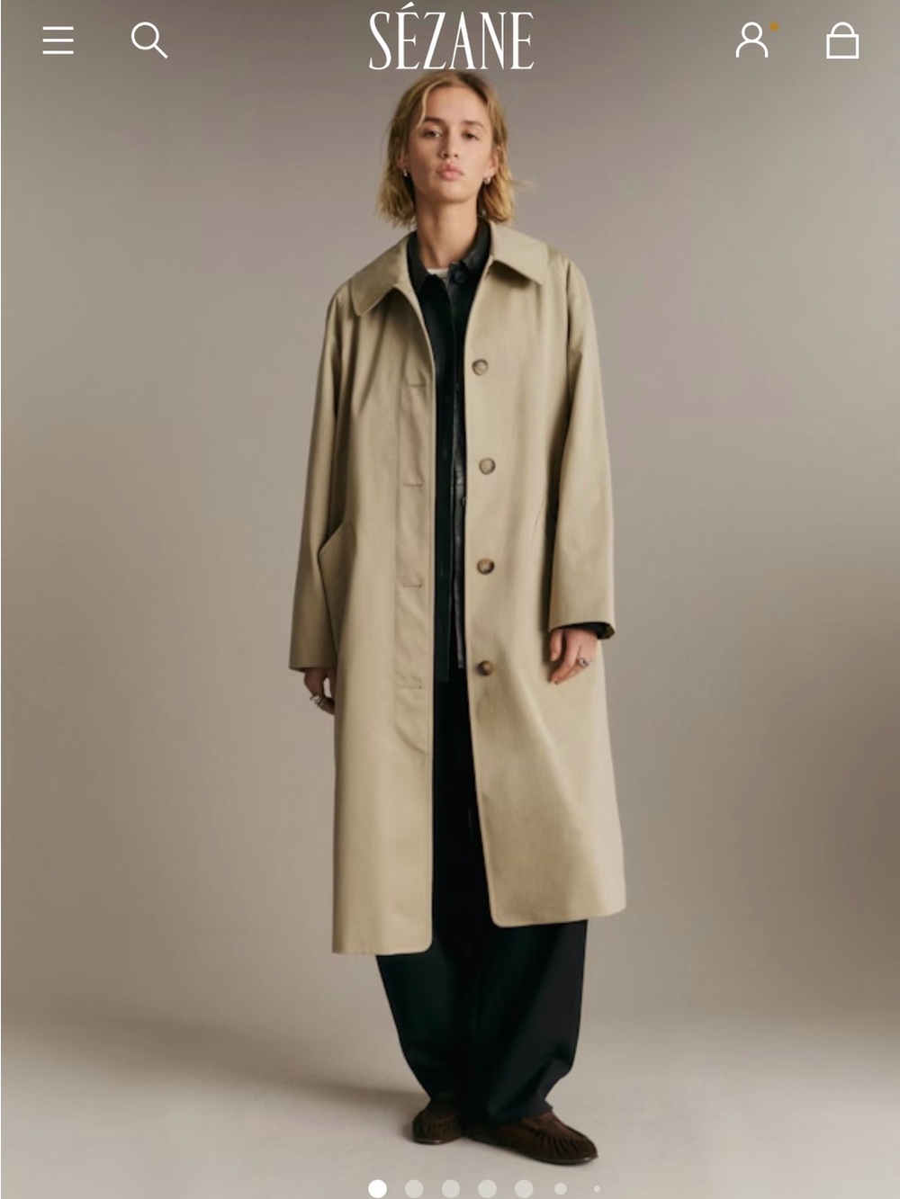 NWOT Sézane Clyde Trench Coat SIZE 6 light beige